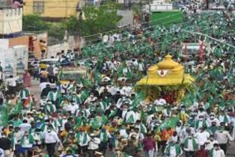 Farmers Padayatra 24th day in nellore district