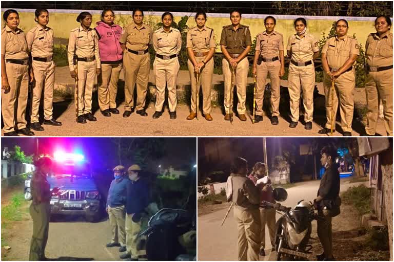 Night patrolling by women police officers
