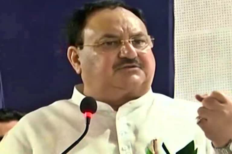 JP Nadda addressing rally