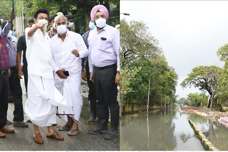 சென்னையில் பெய்த கனமழையால் சாலைகளில் தேங்கி நிற்கும் வெள்ள நீரை வெளியேற்றும் பணியை தமிழ்நாடு முதலமைச்சர் ஸ்டாலின் நேரில் பார்வையிட்டார்.