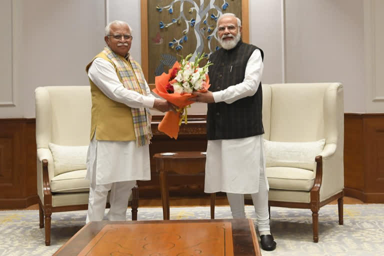 Haryana Chief Minister Manohar Lal Khattar says legal guarantee for MSP would be difficult while addressing the media in Delhi after his meeting with Prime Minister, Narendra Modia