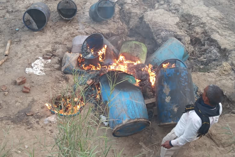 Desi Liquor Destroyed in Patna