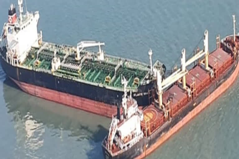 Two merchant vessels collide