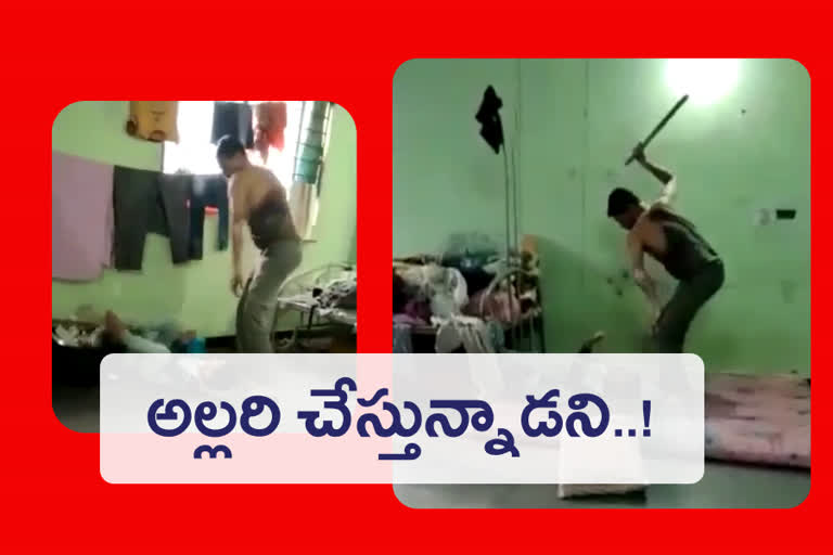 Father Brutally Beats Son Hyderabad