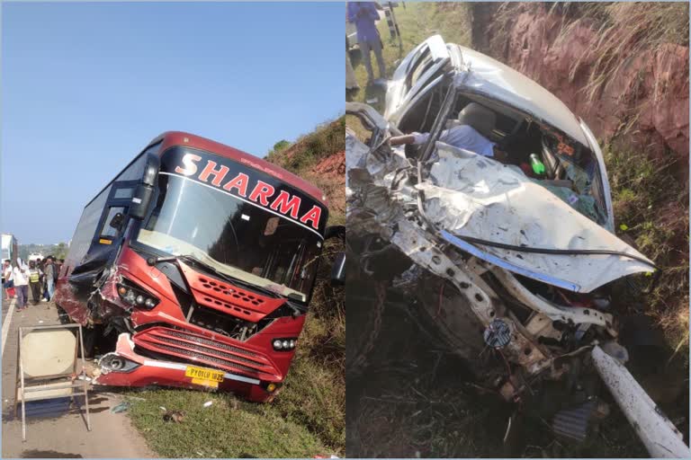 Bus-car accident in hubli