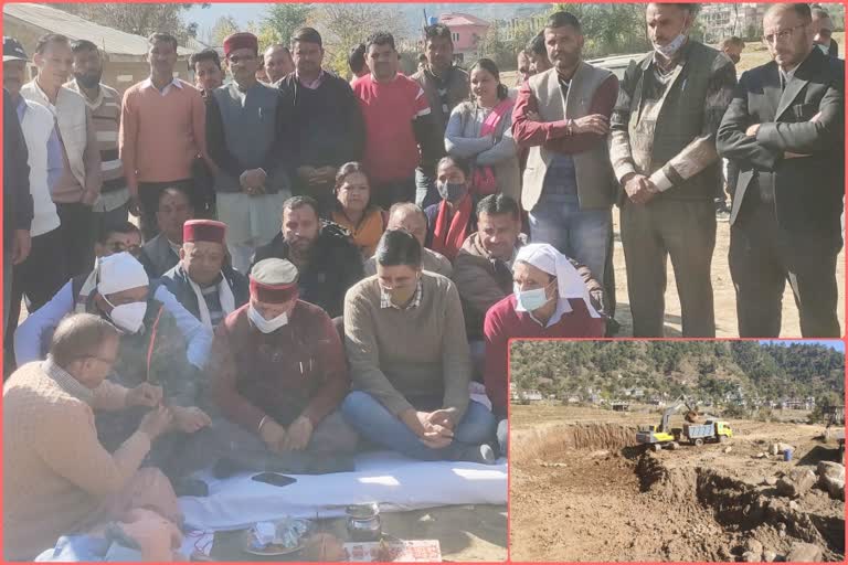 bhoomi pujan of Mini Secretariat in Karsog