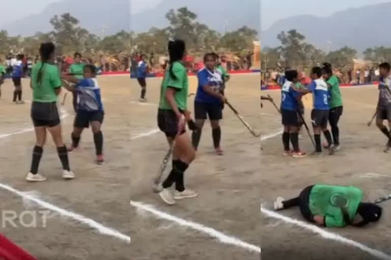 player hit another player in hockey match