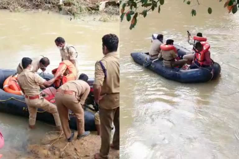 fireforce search in canal in pathanapuram  search for missing man in canal  man missing from pathanapuram  പത്തനാപുരത്ത് യുവാവിനെ കാണാനില്ല  കാണാതായ യുവാവിനായി തോട്ടിൽ തിരച്ചിൽ  തോട്ടിൽ തിരച്ചിൽ നടത്തി ഫയർഫോഴ്‌സ് സംഘം