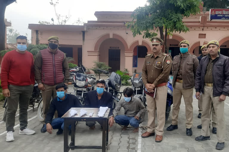 सहारनपुर बिहारीगढ मुठभेड़ के बाद थाना बिहारीगढ़ पुलिस ने तीन शातिर वाहन चोरों को गिरफ्तार किया