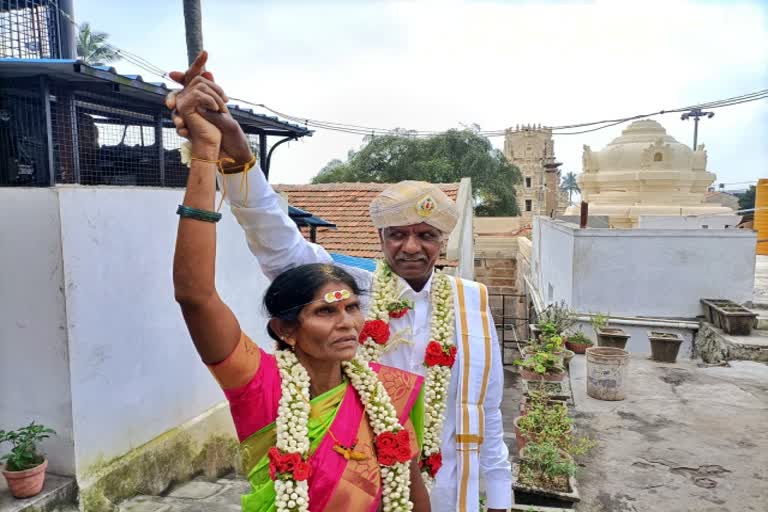 elderly couple married in mandya