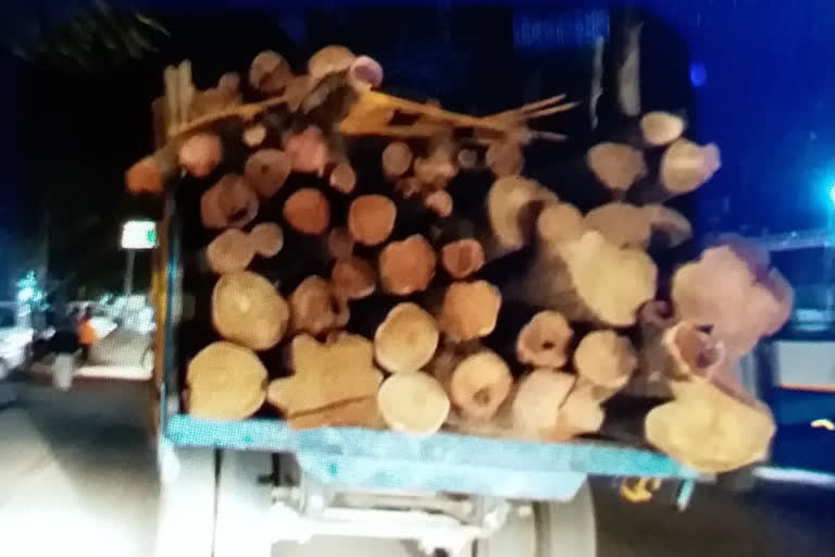 tractor trolley full of teak seized