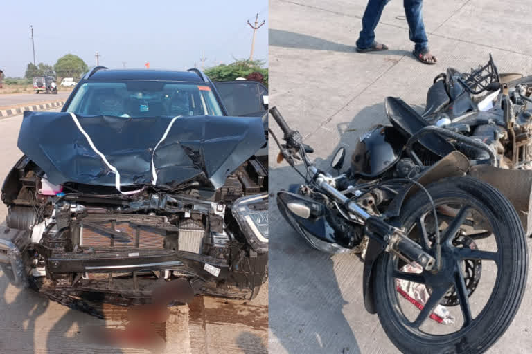 former mp daughter car hit bike in jalna