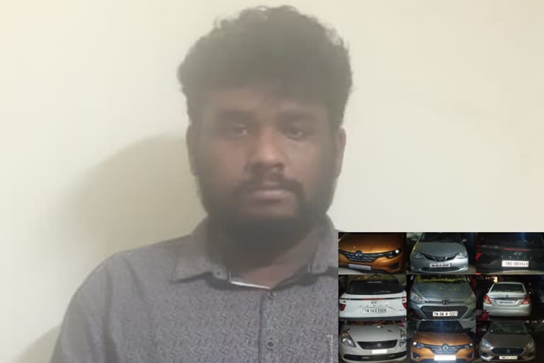 Chennai Car cheating Accused Arunkumar arrested, 12 cars seized from accused Arunkumar, 12 cars seized from car cheating accused in chennai,  chennai car crime, chennai crime news, vivilia Transport and Logistics company, நுங்கம்பாக்கம், சென்னையில் கார் மோசடி நபரிடம் இருந்து 12 கார்கள் மீட்பு, சென்னையில் கார் மோசடியில் ஈடுபட்ட அருண்குமார், சென்னை நொளம்பூர் காவல் நிலையம், Chennai Nolambur police station, சென்னை குற்றச் செய்திகள்