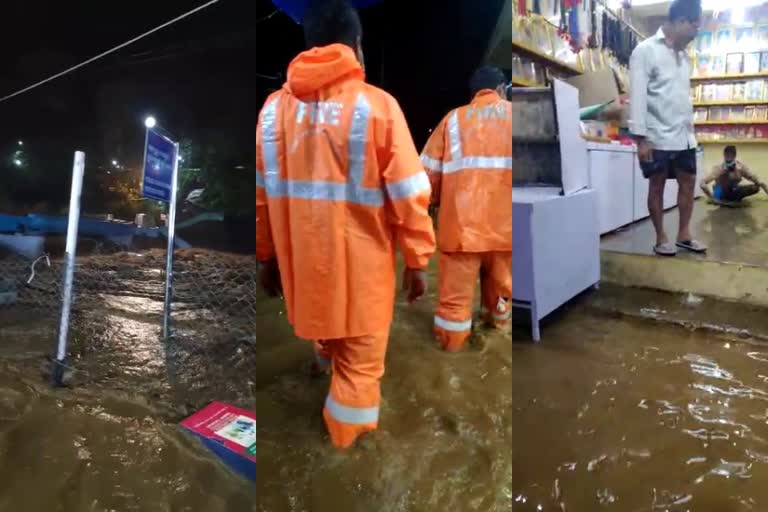 sabarimala pilgrims stopped due to rain  charalmedu heavy rain  sabarimala pilgrimage latest updates  ചരല്‍മേട് മലവെള്ളപ്പാച്ചില്‍  ചരല്‍മേട് തീര്‍ത്ഥാടകരെ തടഞ്ഞു  ശബരിമല തീര്‍ത്ഥാടന പാത കനത്ത മഴ