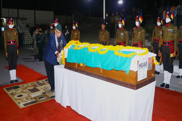 body of martyr gautam lal reached Jolly Grant Airport