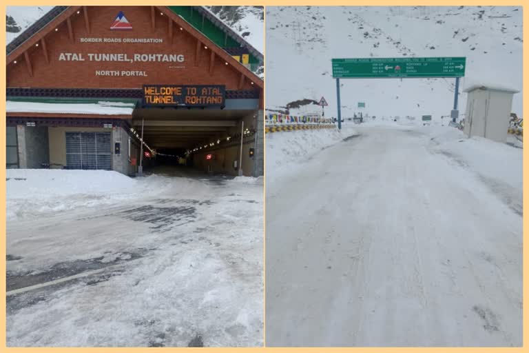 Fresh snowfall in Manali