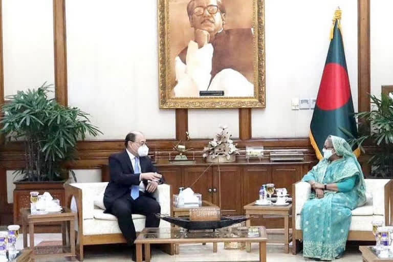 harsh vardhan shringla meeting with sheikh hasina before president ram nath kovind visits dhaka