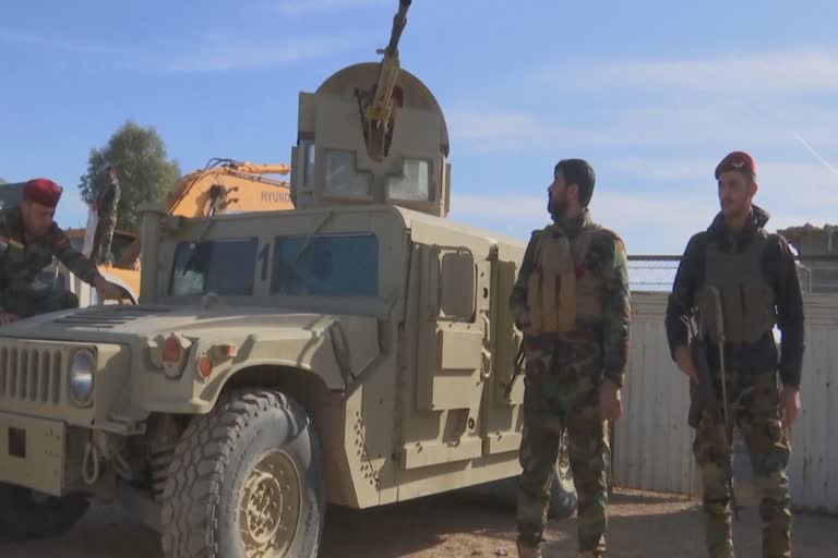 Peshmerga patrol after IS attacks in northern Iraq