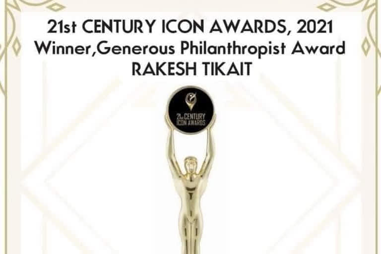 Rakesh Tikait honoured with the 21st Century Icon Awards in London