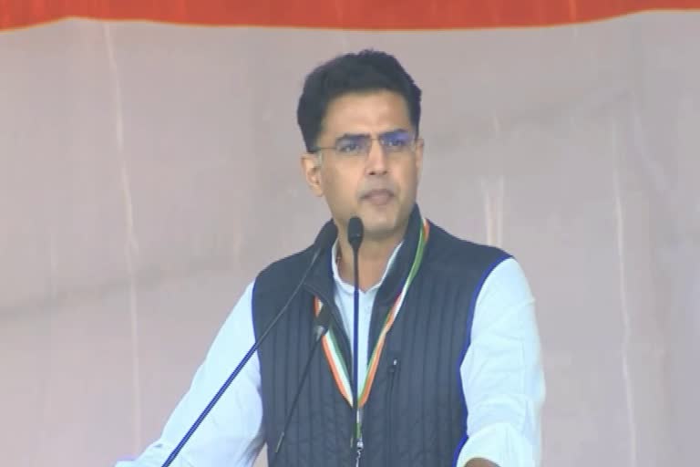 Sachin Pilot in Mehangai Hatao Rally