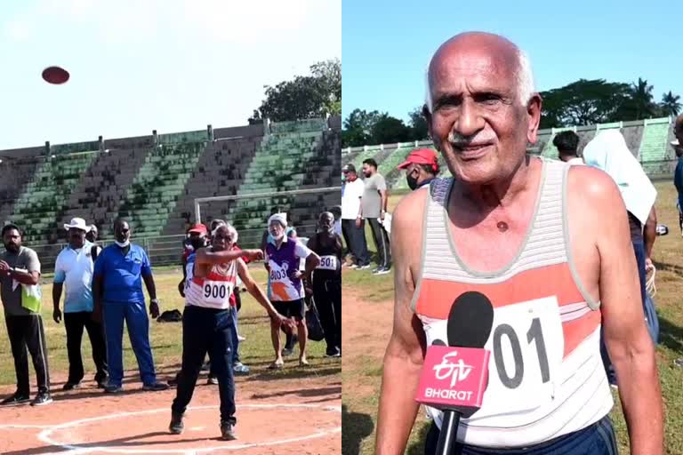 GK Mathew oldest contestant in State Masters Games Kollam  ഏറ്റവും പ്രായമേറിയ മത്സരാർഥി ജി.കെ മാത്യു കോന്നി  സംസ്ഥാന മാസ്റ്റേഴ്സ് ഗെയിംസ് കൊല്ലം