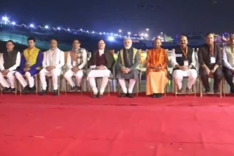 PM Modi was accompanied by Chief Ministers of several states, including UP CM Yogi Adityanath and Haryana CM Manohar Lal Khattar