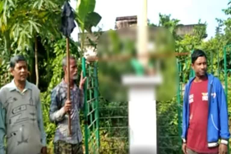 Netaji statue vandalized at Kanchrapara   (Photo: ETV Bharat)