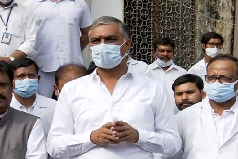 Harish Rao At Osmania Hospital, ఉస్మానియా ఆస్పత్రిలో హరీశ్​రావు