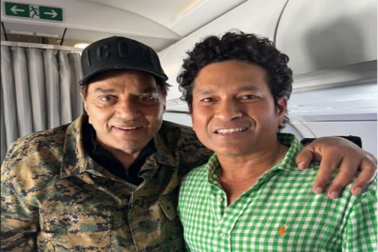 Dharmendra and Sachin Tendulkar