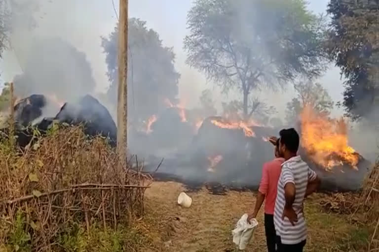 huge fire broke out in the farmer paddy crop