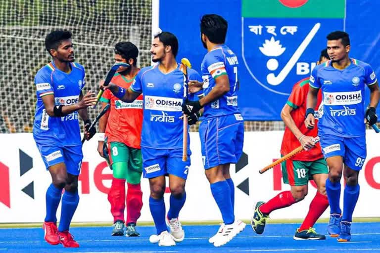 Dilpreet Singh got Hat-Trick in Asian Champions Trophy  Asian Champions Trophy: India Trounce Bangladesh  India vs Bangladesh  ഏഷ്യൻ ചാമ്പ്യൻസ് ട്രോഫി ഹോക്കി  ബംഗ്ലാദേശിനെ ഗോള്‍ മഴയില്‍ മുക്കി ഇന്ത്യ