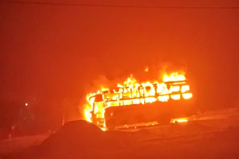 Bus Fire in Prakasham