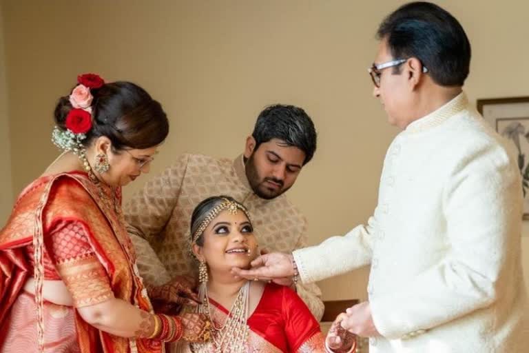 Dilip Joshi's daughter embraces grey hair at her wedding,  Tarak Mehta Ka Ooltah Chashma,  Jethalal Gada, Niyati Joshi grey hair bride