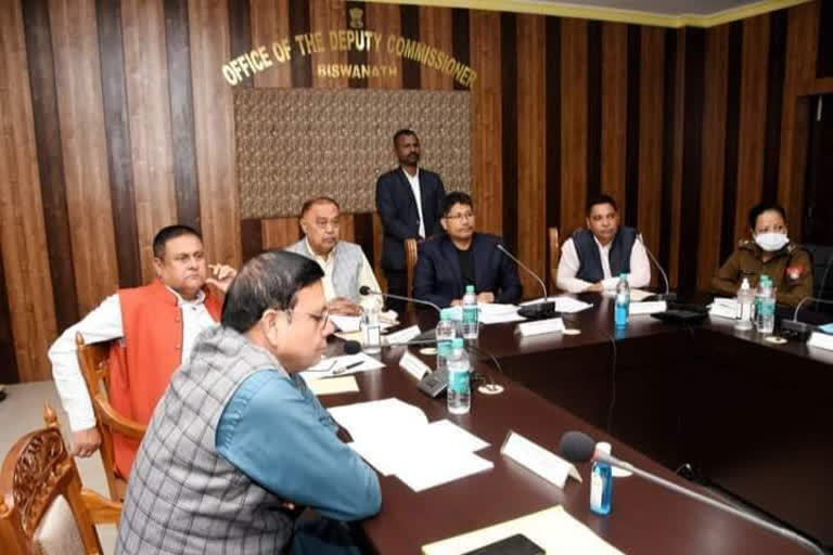 Minister Pijush Hazarika holds review meeting in DC office of Biswanath