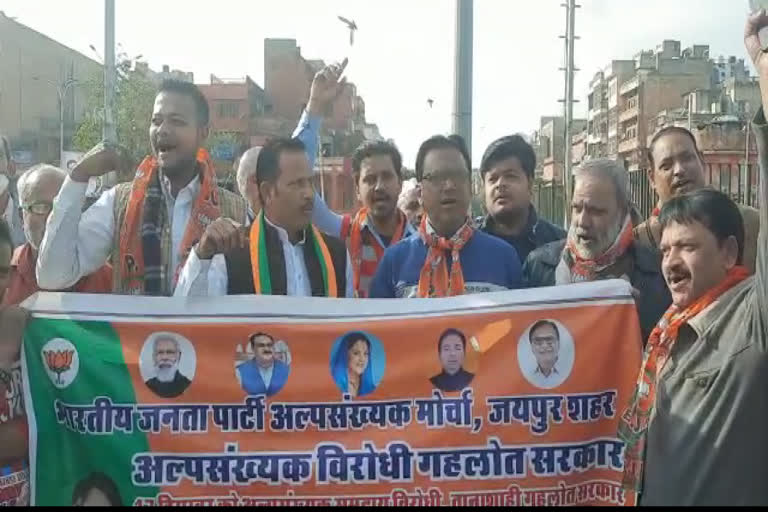 BJP alpsankhayak Morcha protest