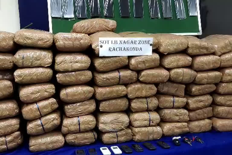 90 lakh worth of ganza seized in Hyderabad