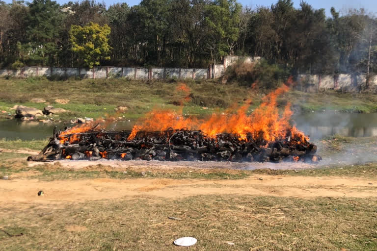 dead bodied cremated together in ranchi