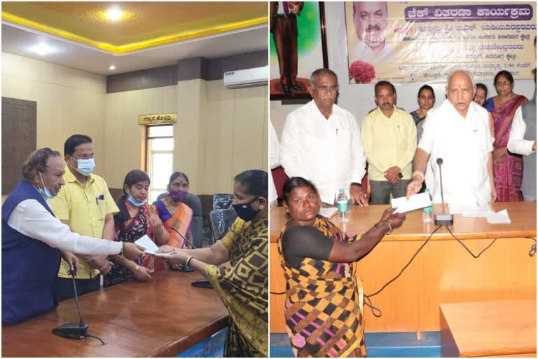 distributes covid relief cheque to families