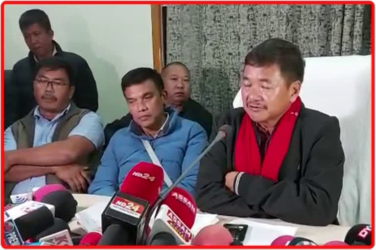 Karbi Anglong Autonomous Council Chief Executive Member Tuliram Ronghang pressmeet