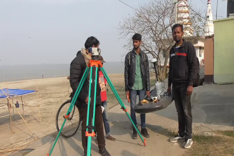 Erosion in river Ganga in Sahibganj