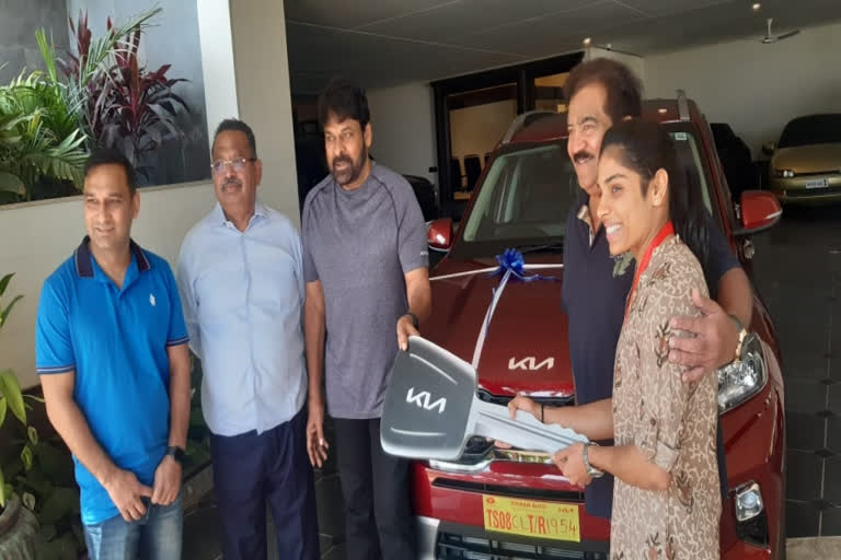 Car Presented To Gymnast aruna reddy