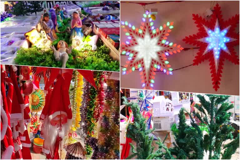 christmas decorations price hike  christmas market in kerala  ക്രിസ്‌മസ് വിപണി പൊള്ളുന്നു  ക്രിസ്‌മസ് അലങ്കാര വസ്‌തുക്കള്‍ വില വര്‍ധിച്ചു