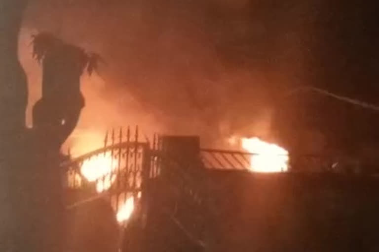 Fire Accident in Car Shed at Visakha