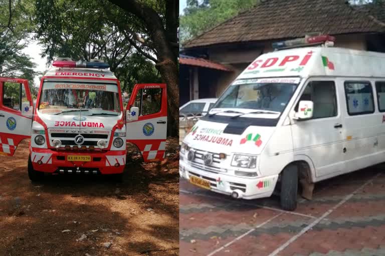 Alappuzha twin murder Case  ambulance in police custody Alappuzha Marder Case  എസ്‌ഡ‍ിപിഐ ആര്‍ എസ് എസ് പ്രവര്‍ത്തകരുടെ കൊലപാതകം  ആലപ്പുഴ ഇരട്ട കൊലപാതക കേസില്‍ ആംബുലന്‍സുകള്‍ പിടിയില്‍