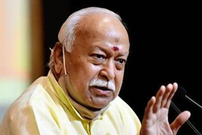 RSS chief Mohan Bhagwat attends a meeting in palakollu