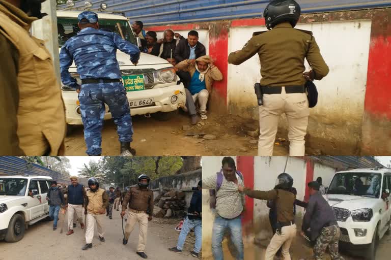 Lathi charge on protesting panchayat ward secretaries