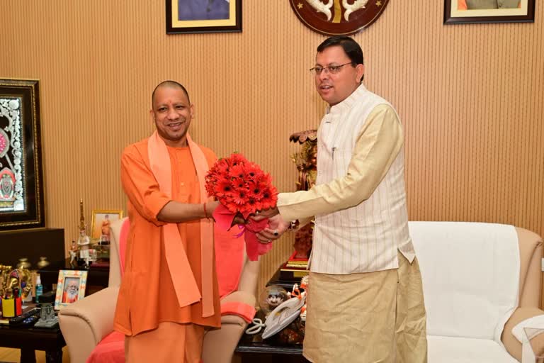 CM Dhami and Yogi meeting