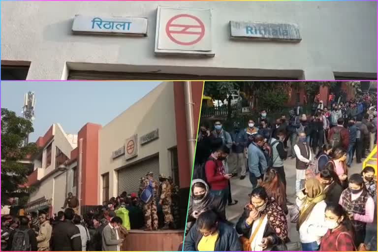 दिल्ली के मेट्रो स्टेशनों पर उमड़ा जनसैलाब