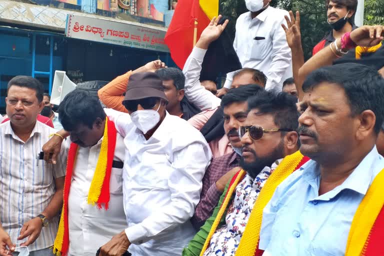 Kannada organizations protest, Kannada organizations protest in Bengaluru, Karnataka bundh cancel, Kannada organizations protest against Government, ಕನ್ನಡ ಸಂಘಟನೆಗಳಿಂದ ಪ್ರತಿಭಟನೆ, ಬೆಂಗಳೂರಿನಲ್ಲಿ ಕನ್ನಡ ಸಂಘಟನೆಗಳಿಂದ ಪ್ರತಿಭಟನೆ, ಕರ್ನಾಟಕ ಬಂದ್​ ಕ್ಯಾನ್ಸಲ್​, ಸರ್ಕಾರದ ವಿರುದ್ಧ ಕನ್ನಡ ಸಂಘಟನೆಗಳಿಂದ ಪ್ರತಿಭಟನೆ,