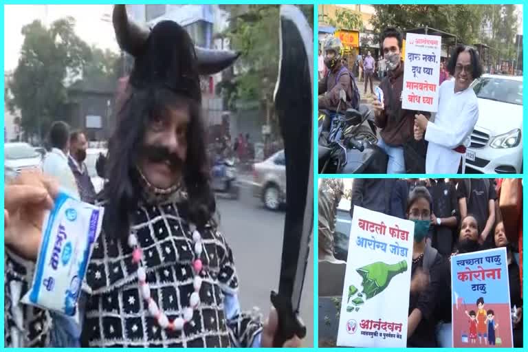 man dressed up as Ravana